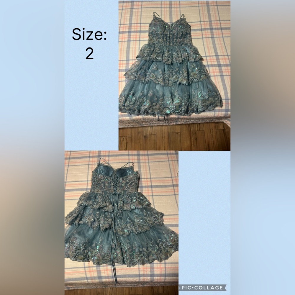 Elegant Blue homecoming dress